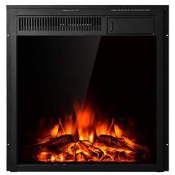 Tangkula 22.5 Inch Electric Fireplace Insert, Freestanding & Recessed Electric Fireplace Heater with Remote Control, Adjustable Heater, 7 Log Hearth Flame Settings for Home Room Indoor (22.5)