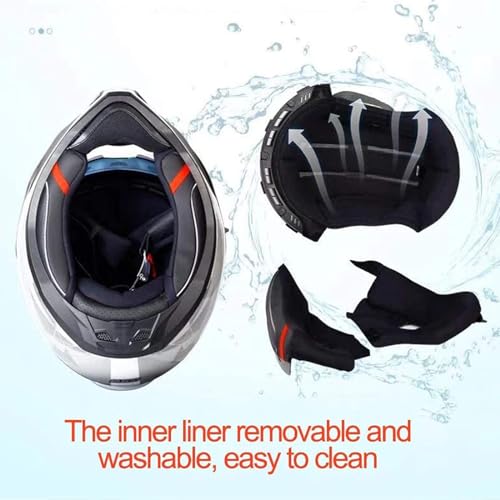 Full Face Motorcycle Helmet Crash Integrated Helmet with HD Visor Four Seasons Crash Helmet Men Women DOT Approved Ventilation System Motorcross Helmets - Image 6
