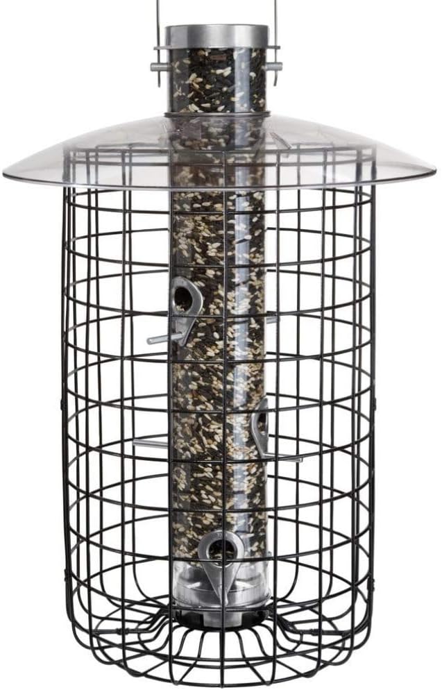 Droll Yankees 344305 Squirrel Proof, Caged Sunflower Bird Feeder, 20-Inch, Black