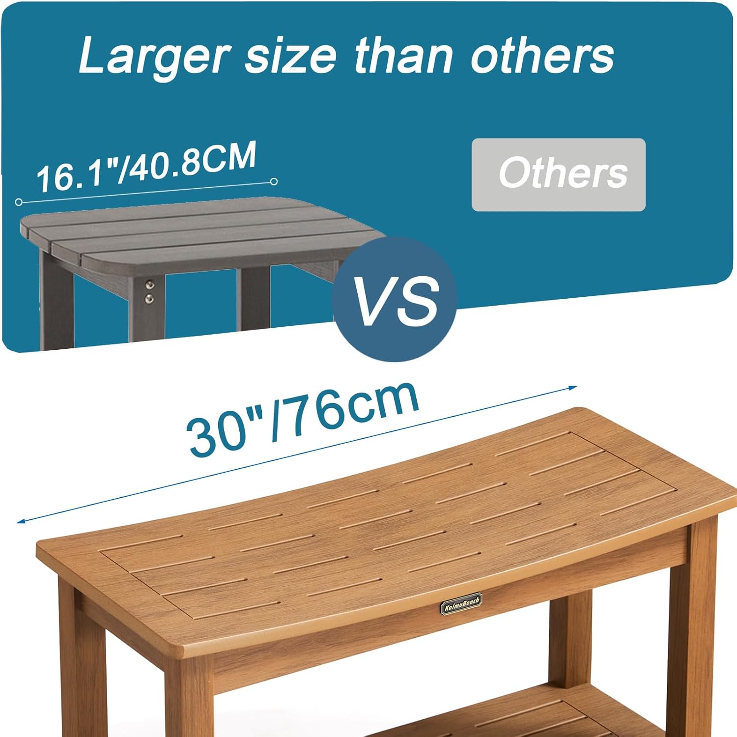HDPS Shower Bench Seat, Poly Lumber Bathroom Stool for Inside Shower Waterproof, Foot Rest Stool for Shaving Legs with Adjustable Feet, Plastic Spa Bath Chair Seat for Bathroom, Non-Slip, Brown - Image 15
