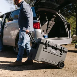 Alternative view of Igloo Overland 72 Quart Ice Chest Cooler with Wheels, Gray (31 x 18 x18)