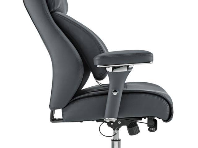 Realspace Modern Comfort Series Keera Bonded Leather Mid-Back Chair, Gray/Chrome, Silver - Image 2