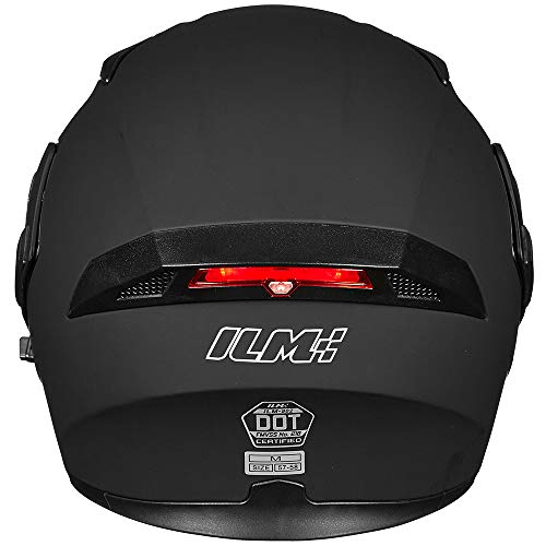 ILM Motorcycle Dual Visor Flip up Modular Full Face Helmet DOT 6 Colors Model 902 - Image 73