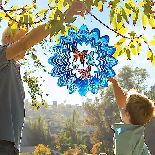Hummingbird Wind Spinner – Hummingbird Gift for Women Men, Metal Wind Spinners for Outdoor & Indoor Decoration 12in 3D Hanging Bird Wind Catcher Unique Garden Decor Kinetic Yard Art Ornament - Image 8