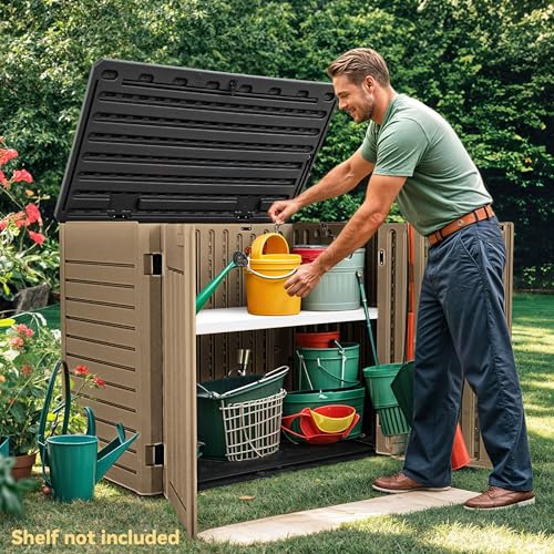 DWVO 5x3ft Resin Outdoor Storage Shed with Floor, Waterproof Lockable Storage Shed with Window, Plastic Outside Tool Storage for Garden, Backyard, Patio, Lawn, Gray - Image 30