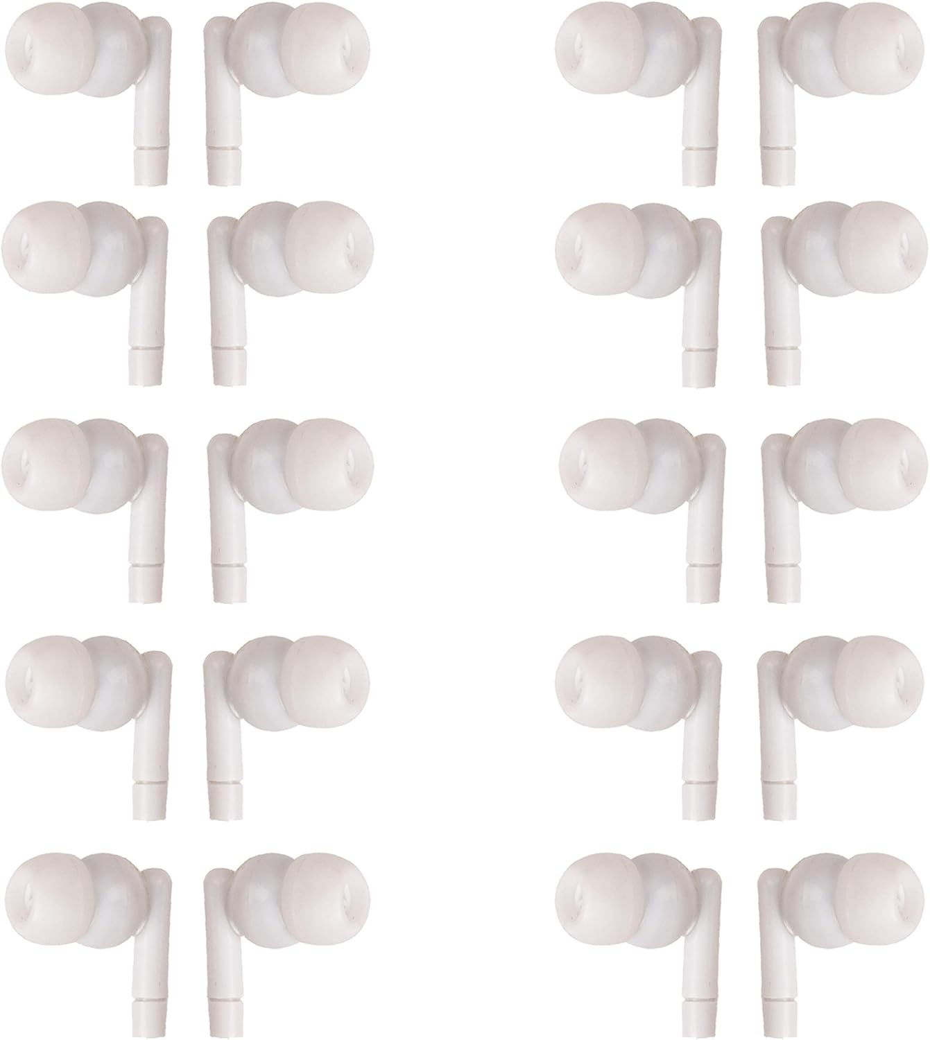 JustJamz Pearl Basic White Headphones 3.5mm Disposable Earphones Bulk Earbuds for Kids and Adults 50 Pack Pack of 2 - Image 7