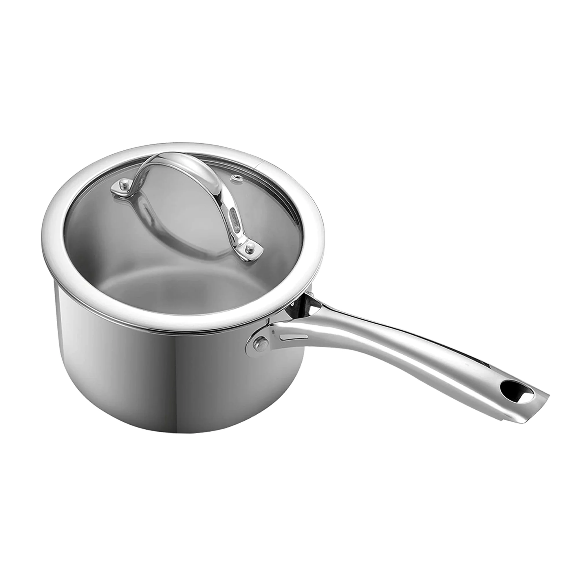 Cooks Standard Saucepan with Glass Lid, 2-Quart Classic Stainless Steel Sauce Pot, Silver - Image 5