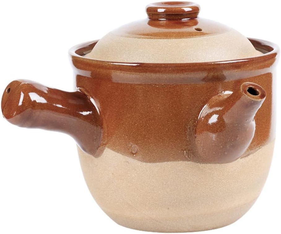 Traditional Chinese Medicine Casserole Retro Skillet Pottery Clay Chinese Medicine Pot Pitcher Teapot Stew Pot Ramen Gift,001,25x19cm (1 22×17.5cm)