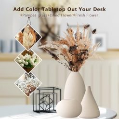 Alternative view of Ceramic Vase Set, Vases Home Decor,3 pc Boho Decor for Shelf & Centerpiece Table Decorations for Entryway Table, Dining Table or Mantle Fireplace Bookshelf Decor (Matte White)