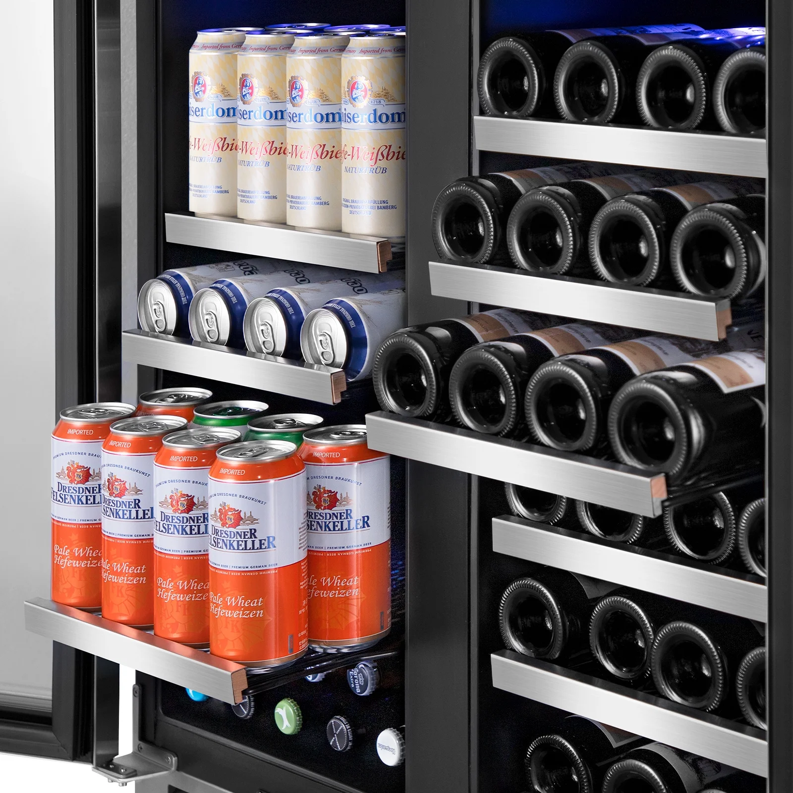 Tittla 30 Inch Wine Fridge, Dual Zone Wine and Beverage Refrigerator with 33 Bottle and 80 Can Wine Cooler Under Counter Freestanding - Image 9