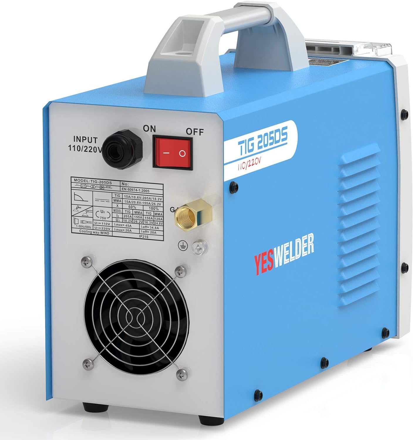 Tools AND Home Improvement YESWELDER TIG-205DS HF TIG/Stick/Arc TIG Welder,205 Amp 110 & 220V Dual Voltage TIG Welding Machine with Foot Pedal - Image 6