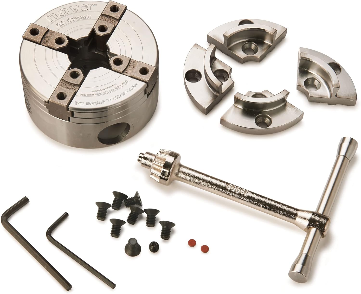 NOVA 48286 G3 Lite Wood Turning Chuck with JS50N Jaw (Insert type – requires Nova adapter insert to fit to lathe).