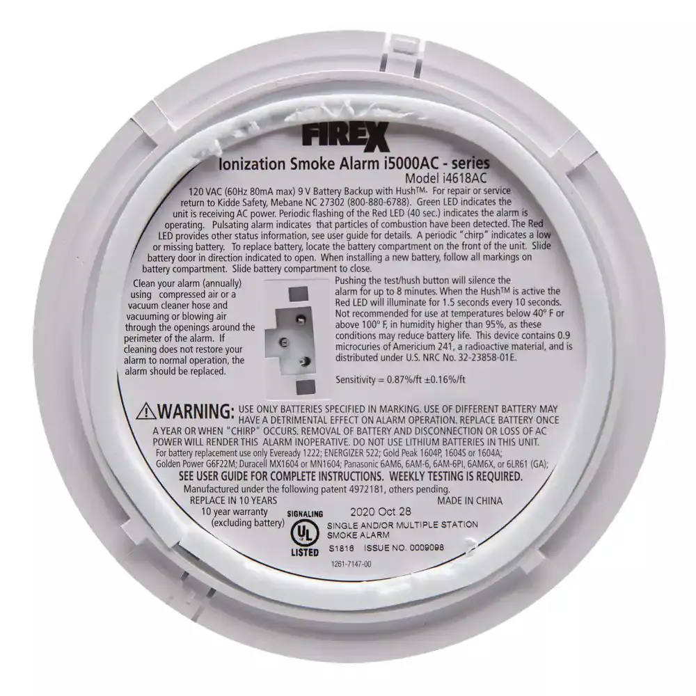 Kidde i4618 4-Pack Hardwired Smoke Alarm with Ionization Sensor, 120V AC, 9V Battery Backup - Image 4