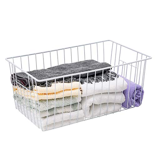 Freezer Wire Baskets, Kitchen Storage Organizer Bins for Chest and Upright Freezer, Refrigerator Dividers Containers with Handles – Pearl White (3) - Image 33