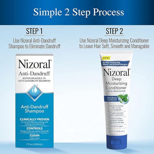Nizoral Anti-Dandruff Shampoo, 7 Oz + Deep Moisturizing Conditioner, 9.4 Oz Bundle - Image 6