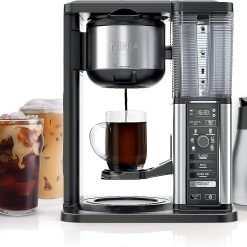 Alternative view of Ninja CM401 Specialty 10-Cup Coffee Maker, with 4 Brew Styles for Ground Coffee, Built-in Water Reservoir, Fold-Away Frother & Glass Carafe, Black