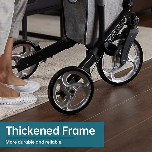 ELENKER 3 Wheel Walkers for Seniors, 3 Wheeled Rollator with 10?? Wheels, Narrow Walkers for Small Spaces, Compact Folding, Ideal for Traveling, Blue - Image 6
