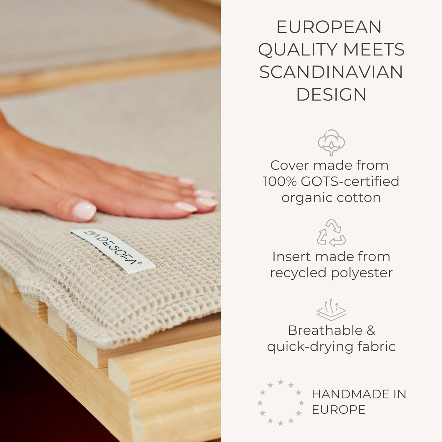 SAUNASOFA? Sauna Mat & Pillow Set ?C 2 Seater Sauna seat Cushion with Pillow ?C Heat-Resistant Sauna kit for Infrared & Finnish saunas in Grey - Image 7