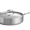 Tramontina Tri-Ply Clad 6-Quart Stainless Steel Covered Deep Saute Pan
