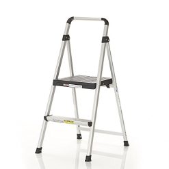 COSCO 2 Step Lite Solutions Folding Step Stool, Aluminum/Black