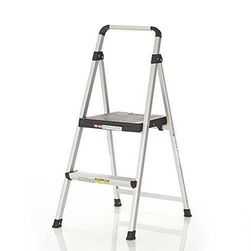 COSCO 2 Step Lite Solutions Folding Step Stool, Aluminum/Black