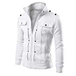 Alternative view of Bomber Jacket Men, Men’s Jackets-Windproof Lightweight Bomber Jacket Full Zip Winter Warm Padded Coats Outwear