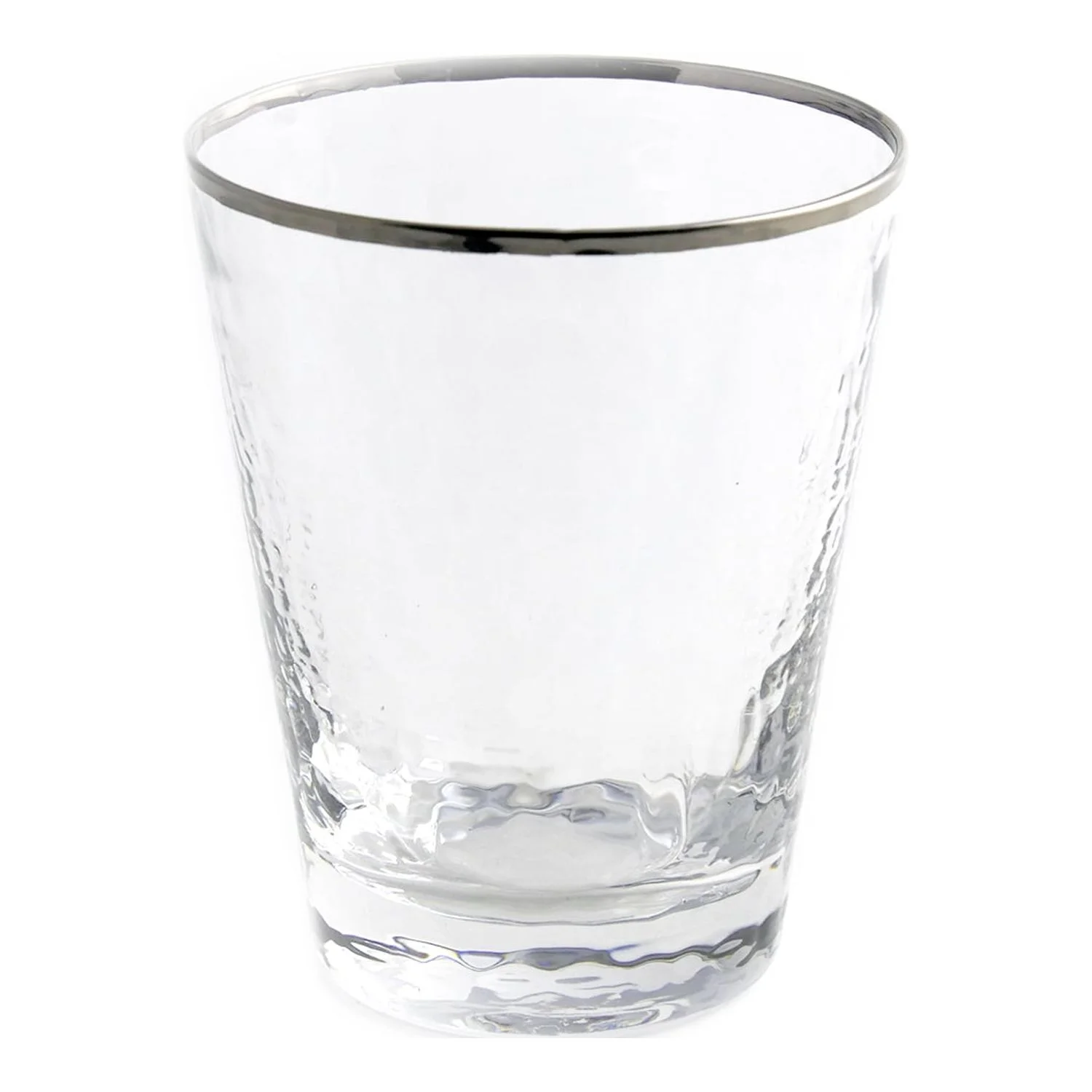 Split P Metallic Rim Double Old Fashioned Set – Silver