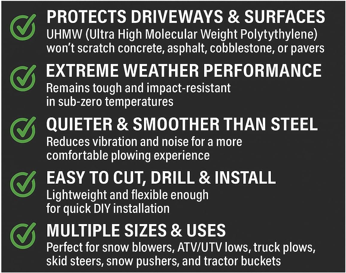 UHMW Snow Plow Poly Cutting Edge Industrial Strength 3/4 X Thick X 4 Wide Driveway Safe plow Blade, Poly plow Cutting Edge, Snow Blower Edge, ATV Snow plow Blade (60 Long) - Image 4