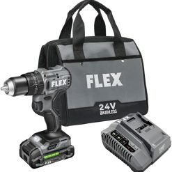 Alternative view of FLEX 24V Brushless Cordless 1/2-Inch 1,400 In-Lbs Torque 2-Speed Hammer Drill Turbo Mode Kit with 6.0Ah Stacked Lithium Battery and 280W Rapid Charger – FX1271T-1H