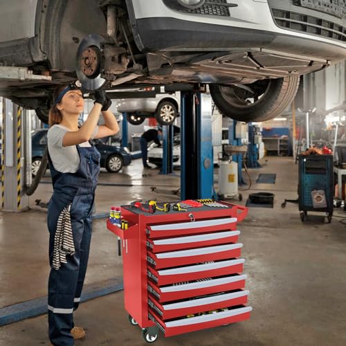 Rolling Tool Chest, Metal Tool Box with 5 Drawers, Lockable Garage Storage Cabinets Sliding Tool Drawer Cart on Wheels Toolbox Organization Workbench for Workshop Warehouse Repair Shop - Image 35