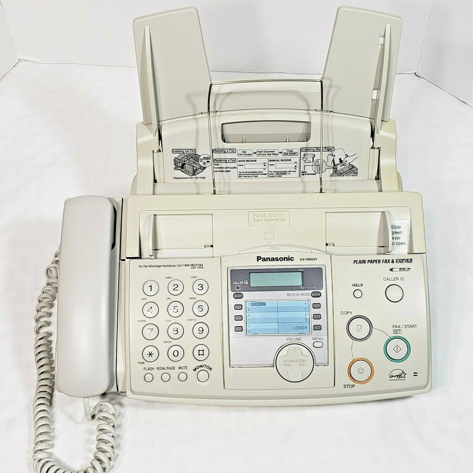 Panasonic KX-FHD331 Fax Copy Machine Copier Plain Paper Caller ID – Black