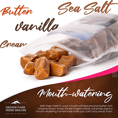Oregon Farm Fresh Snacks Salted Caramel Gourmet Candy – Oregon Made Caramel Candy with Sea Salt and Vanilla – Gluten Free Delicious Chewy Sea Salt Caramels – Soft Caramels Individually Wrapped (16 oz) - Image 7