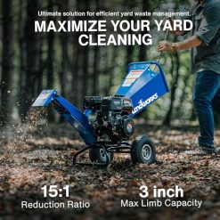 Alternative view of Landworks Wood Chipper Shredder Mulcher, Heavy Duty, 7 HP Gas Powered, Compact Rotor Assembly, 3 Inch Max Capacity