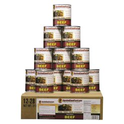 Survival Cave Food Canned Beef Case of 12 28oz Cans