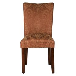 HomePop Parsons Red/Gold Damask Dining Chair
