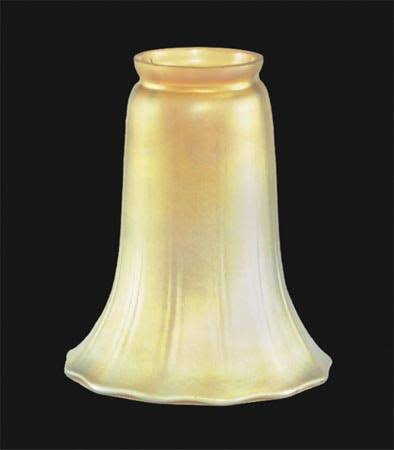 Bu0026p Lamp Gold Iridescent Tulip Art Glass Shade - Image 2