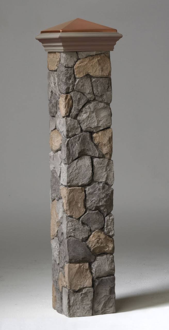 Deckorators Gray Fieldstone Post Cover – 53×22 128239