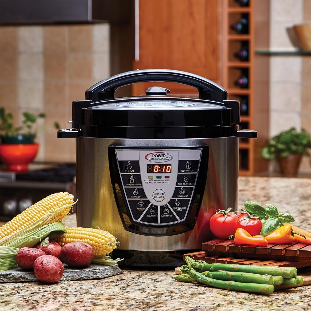 Power Pressure Cooker XL XL 10-Quart Electric Pressure, Slow, Rice Cooker, Steamer & More, 7 One-Touch Programs, Silver - Image 6