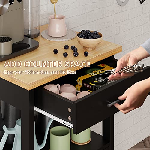 Shintenchi Kitchen Island Cart with Storage,Rolling Side Table on Wheels with Large Worktop, Cabinet,Towel Rack and Drawers for Kitchen,Dinning Room, White - Image 50