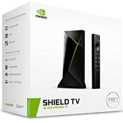 NVIDIA SHIELD Android TV Pro Streaming Media Player; 4K HDR movies, live sports, Dolby Vision-Atmos, AI-enhanced upscaling, GeForce NOW cloud gaming, Google Assistant Built-In, Works with Alexa