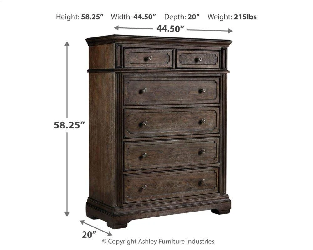 Mikalene – Brown Metallic – Six Drawer Chest B737-46 - Image 4