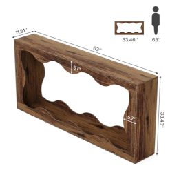 Alternative view of Tribesigns 63 Inches Farmhouse Console Table with Storage, Couch Table Behind Sofa, Long Entryway Sofa Station, Narrow Console Stand, Hallway Stand for Entryway Living Room, Brown