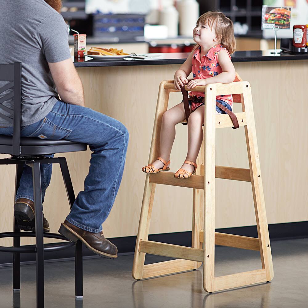 Winco CHH-601 Wooden Pub Height High Chair 41×22 - Image 5