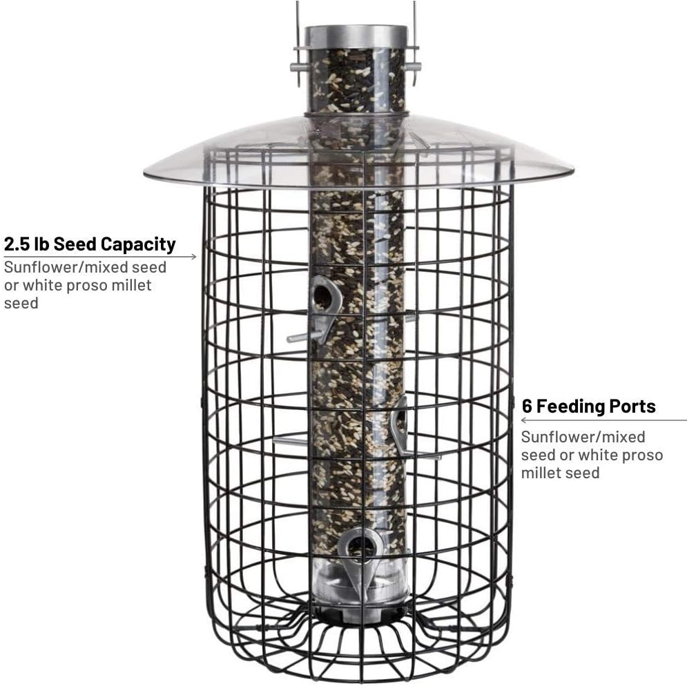 Droll Yankees 344305 Squirrel Proof, Caged Sunflower Bird Feeder, 20-Inch, Black - Image 5