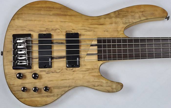 ESP LTD B-205 Fretless Spalted Maple Natural Satin 5 String Bass - Image 2