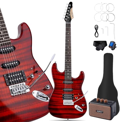 Leo Jaymz 39 Full Size ST Style Electric Guitar Starter Kit with SSH Pickup, 5W Portable Amp, Tuner, Gig Bag, Strap & Accessories (Violet Ocean) - Image 17
