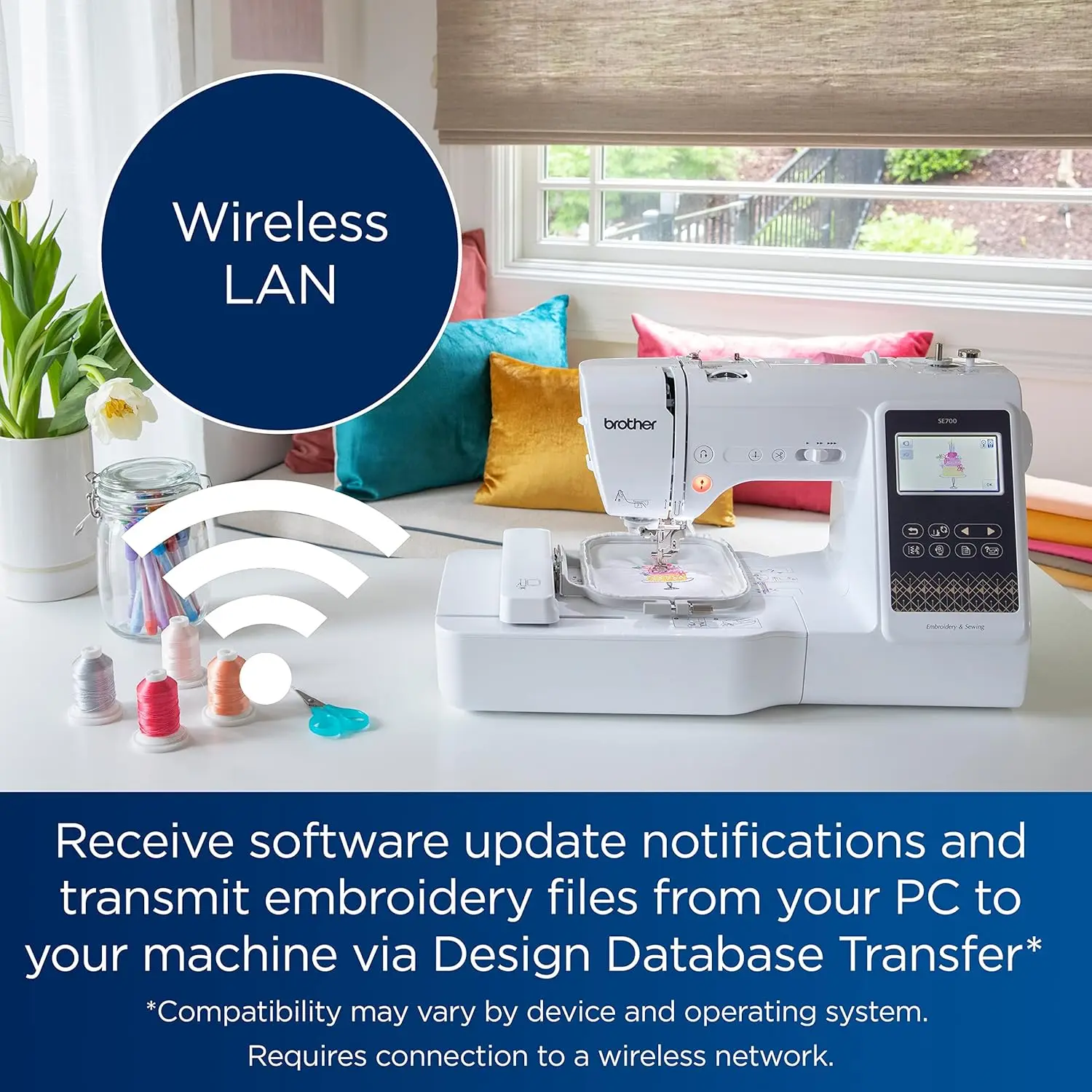 Computerized Sewing & Embroidery Machine with Wireless LAN ?C 135 Designs & 103 Stitches Built-In - Image 6