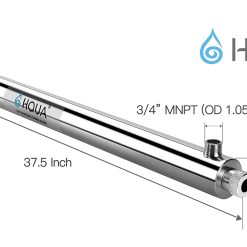 Alternative view of HQUA-OWS-12 Ultraviolet Water Purifier Sterilizer Filter for Whole House 12GPM 110V 40W Model HQUA-UV-12GPM + 1 Extra UV Tube