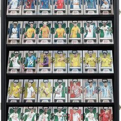35 Graded Sports Card Display Case – Baseball Card Display Frame with UV Protection Clear View Lockable Wall Cabinet for Basketball Collectible Trading Card Black Finish