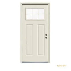 Alternative view of JELD-WEN 32 in. x 80 in. 6 Lite Craftsman Primed Steel Prehung Left-Hand Inswing Front Door